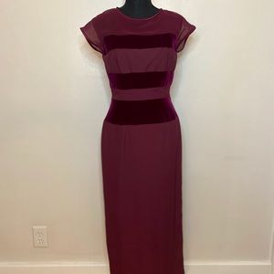 Kay Unger Deep Red Velvet formal gown